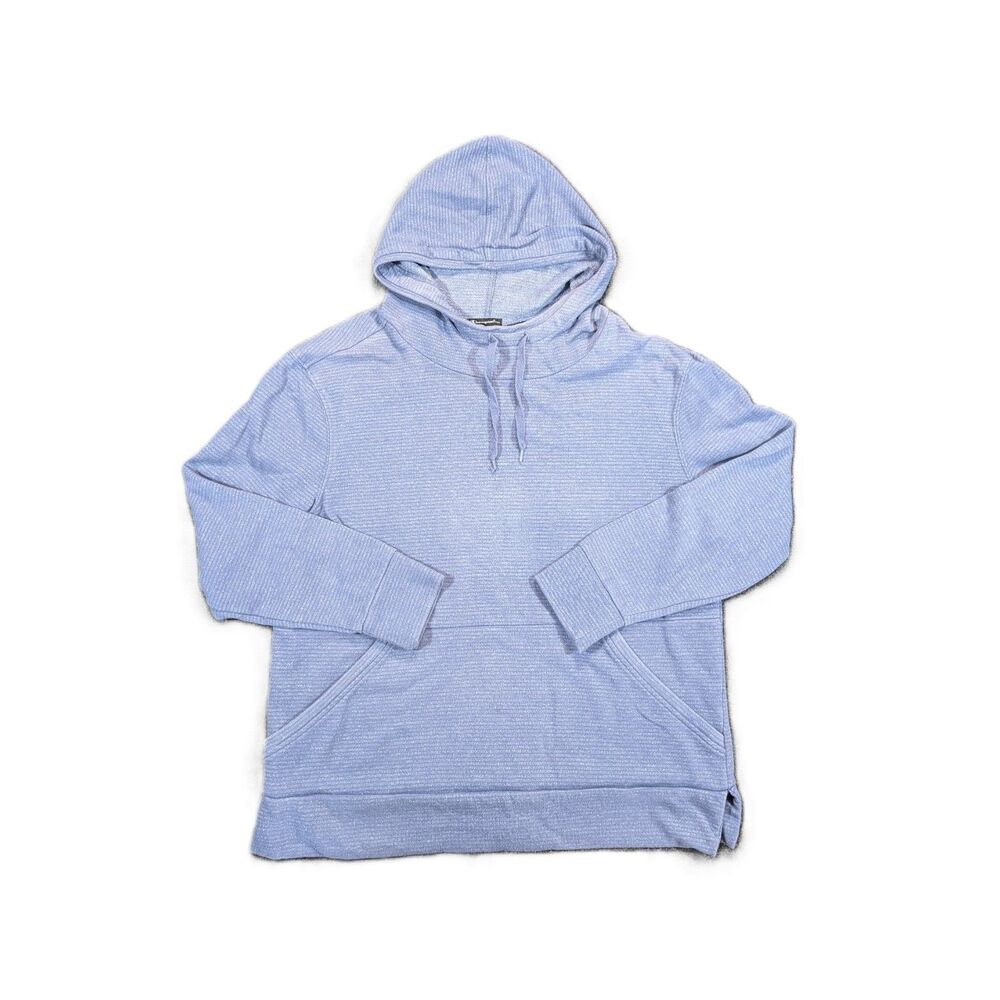 Champion Women's L  Hoodie Blue Striped Sweater Pullover Sweatshirt